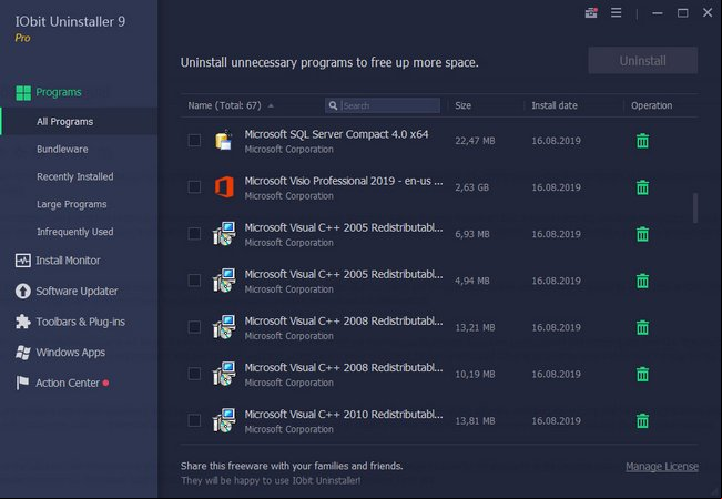 Características de IObit Uninstaller Pro 9